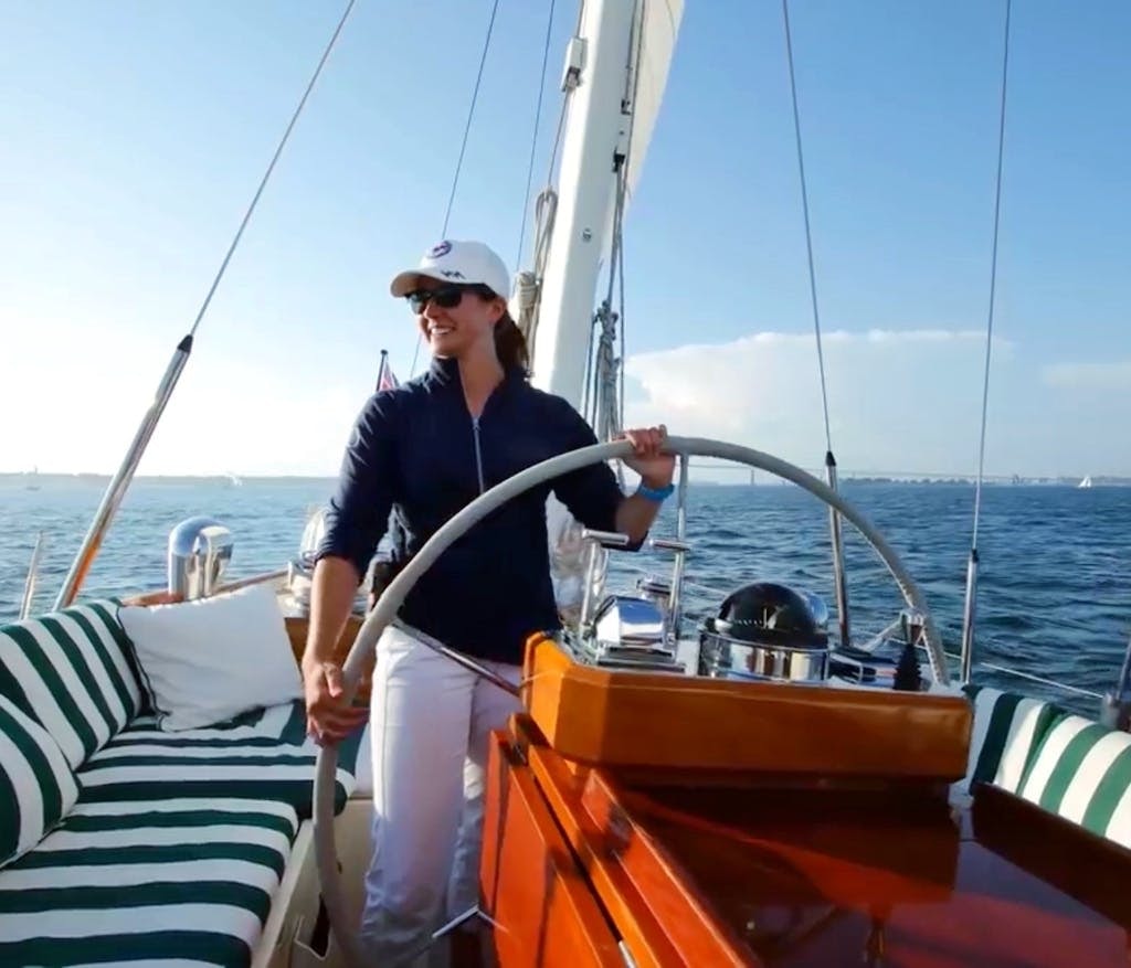 Elizabeth Swain at helm
