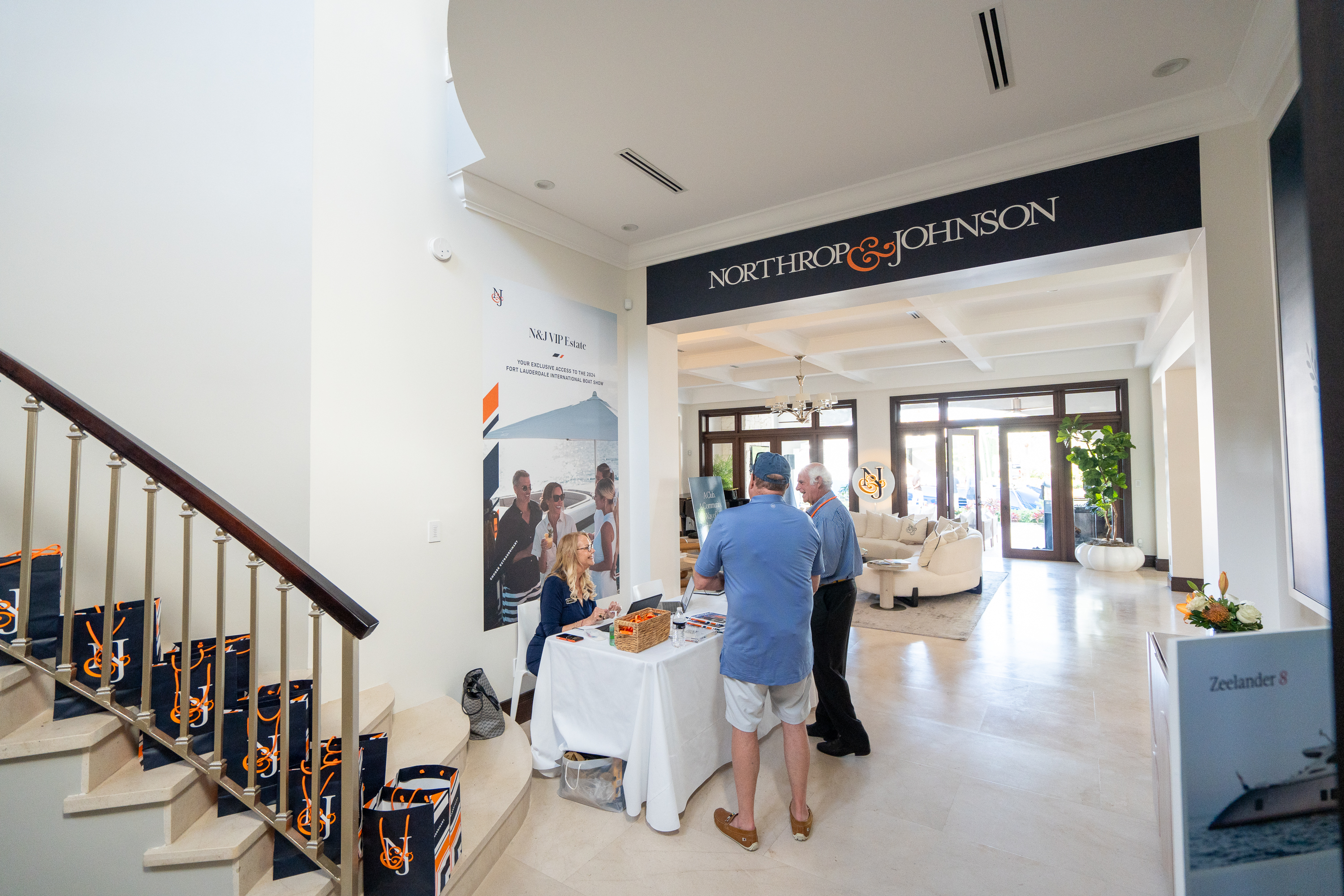 N&amp;J FLIBS 2024 estate interior with N&amp;J branding