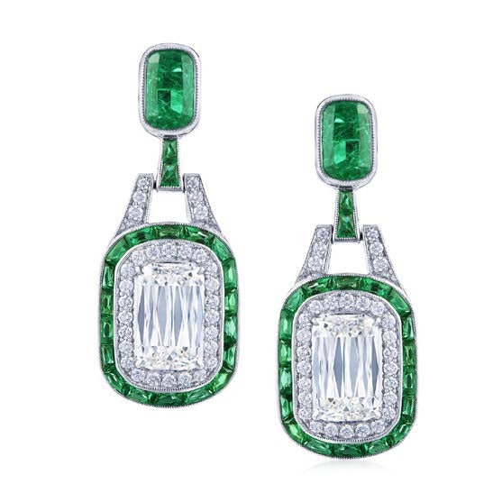 diamond and emerald earrings