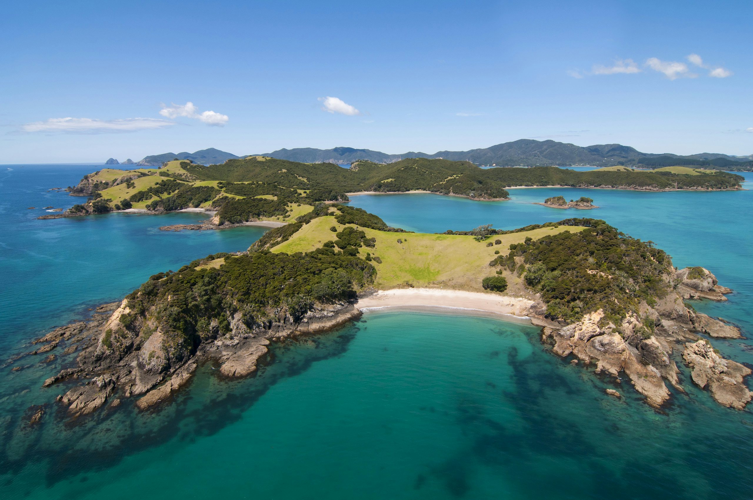 Bay of Islands Yacht for Charter - Aerial of a Bay of Islands, New Zealand