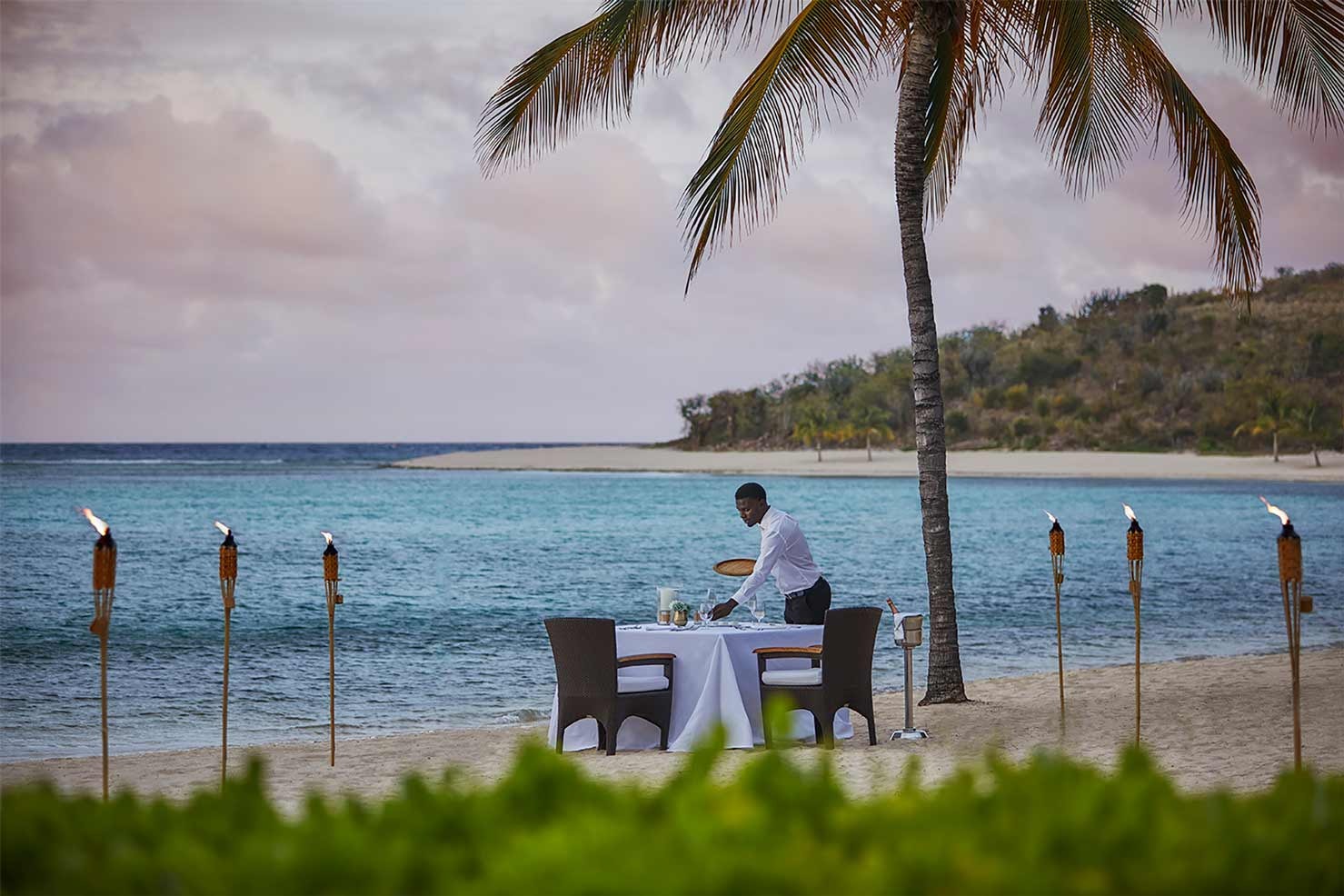 Dinner Service at Oil Nut Bay Restaurant
