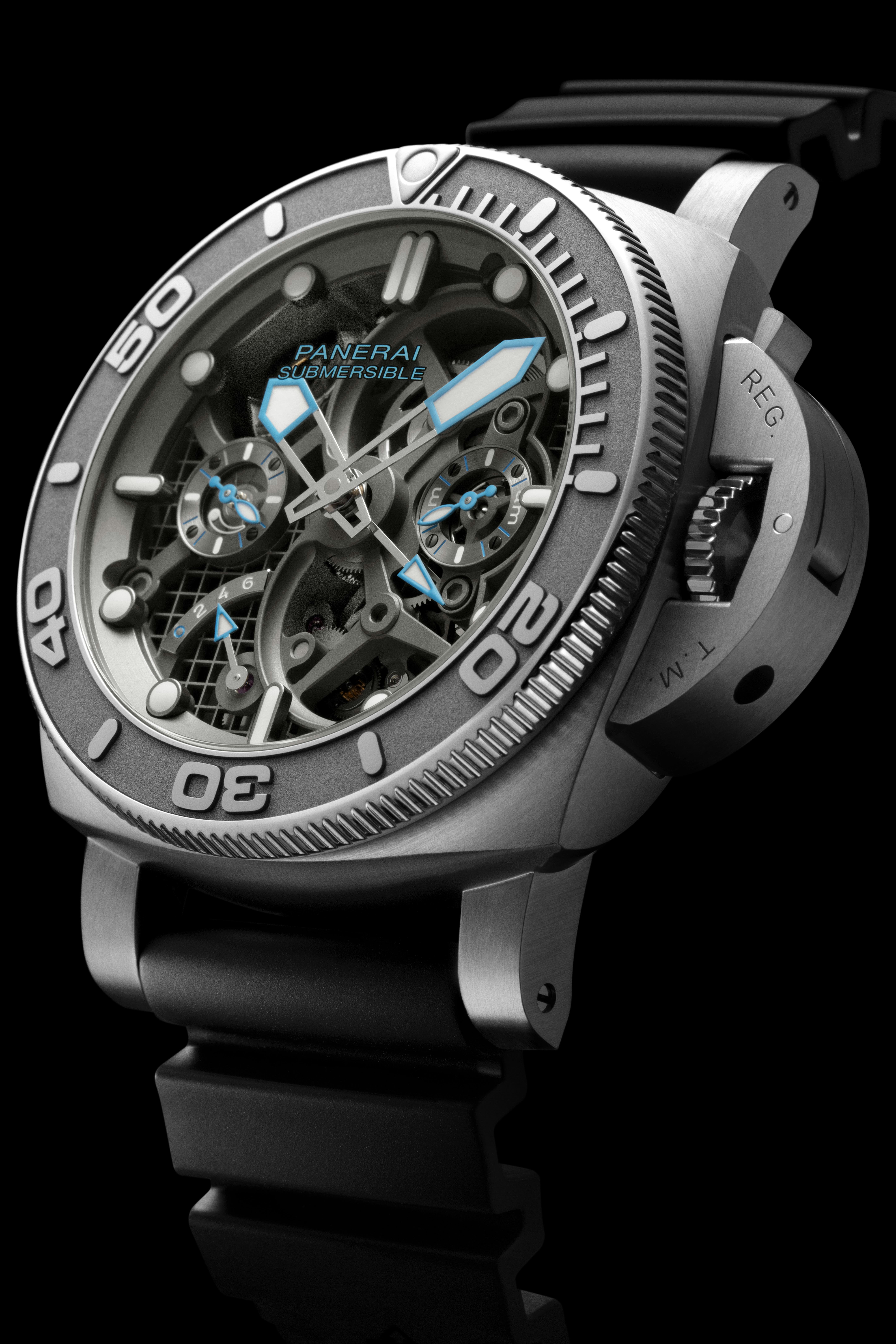 PaneraiSubmersible EcoPangaea™ Tourbillon GMT - 50 mm Mike Horn Edition