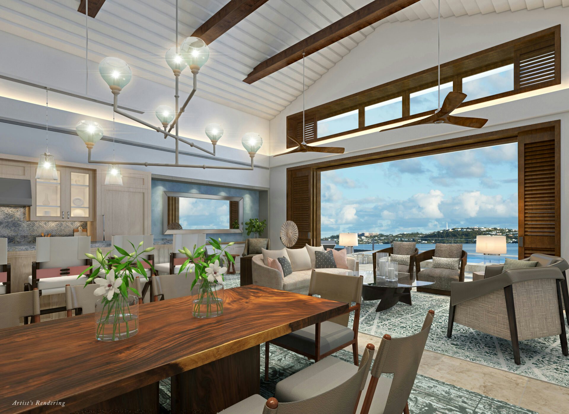 Caroline Bay Marina penthouse living room