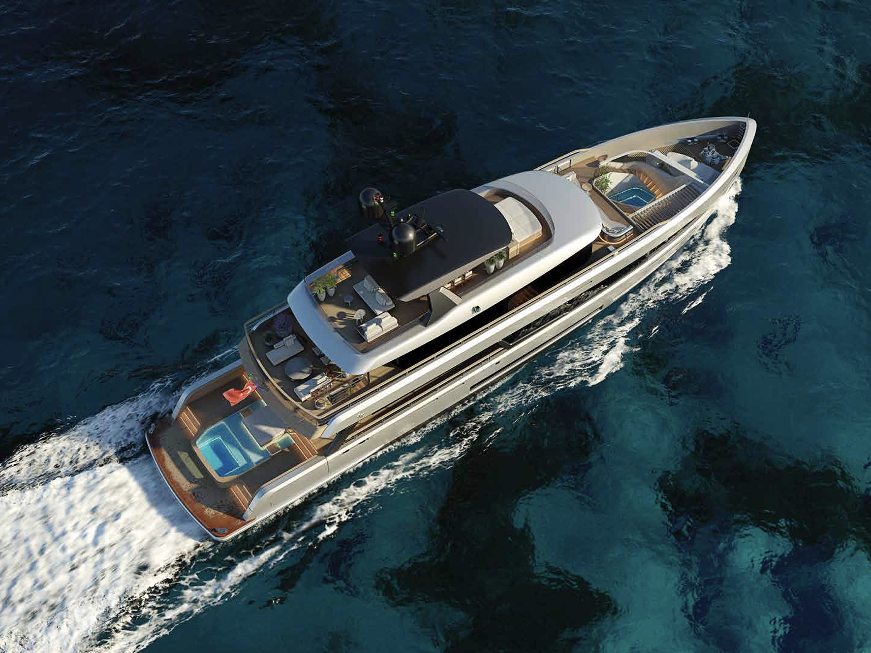 SIRENA 42 yacht rendering cruising in blue water