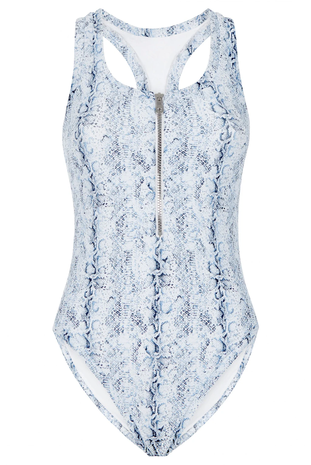 blue patterned one piece
