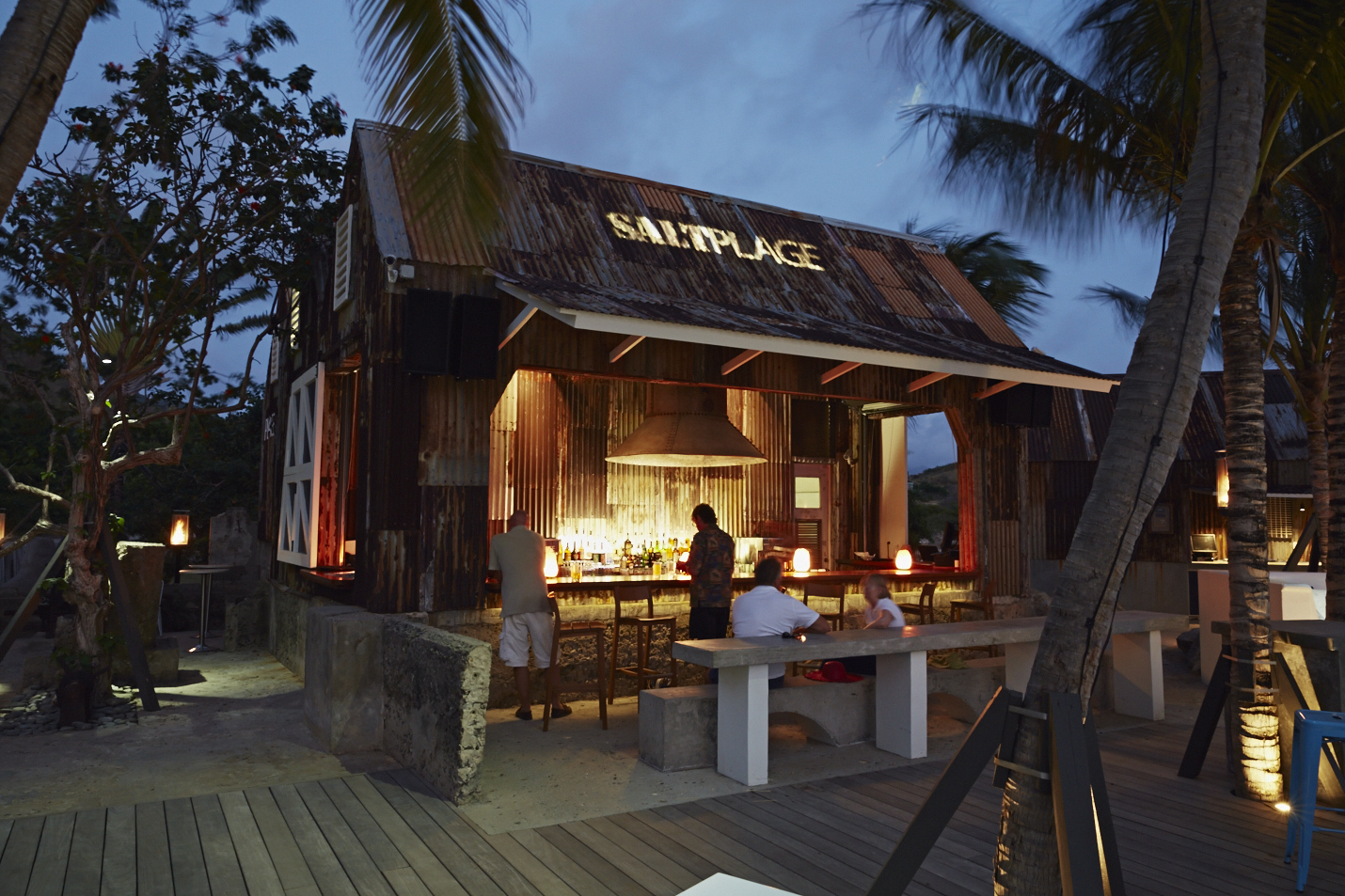 Salt Plage beach bar set on the foundation of the old Salt Factory