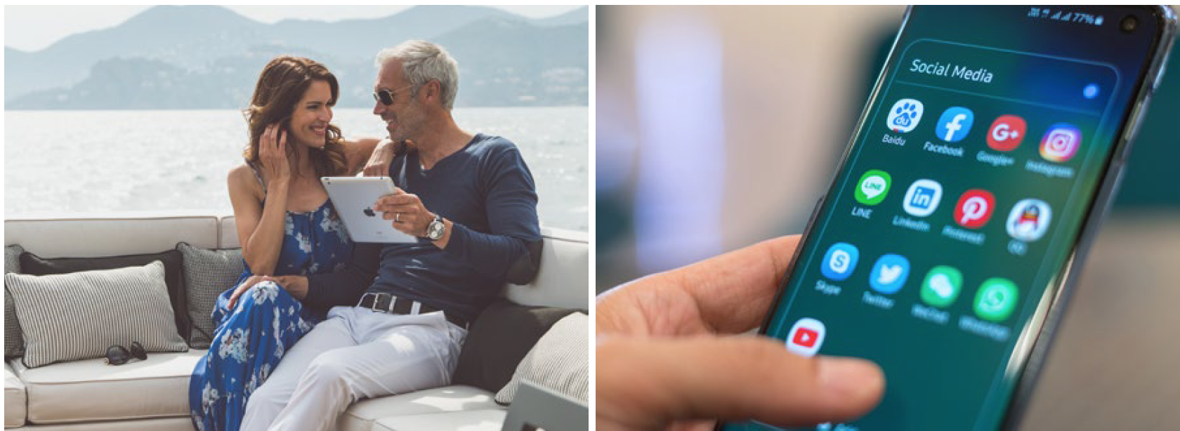 ultra high net worth couple onboard luxury yacht charter in Mediterranean