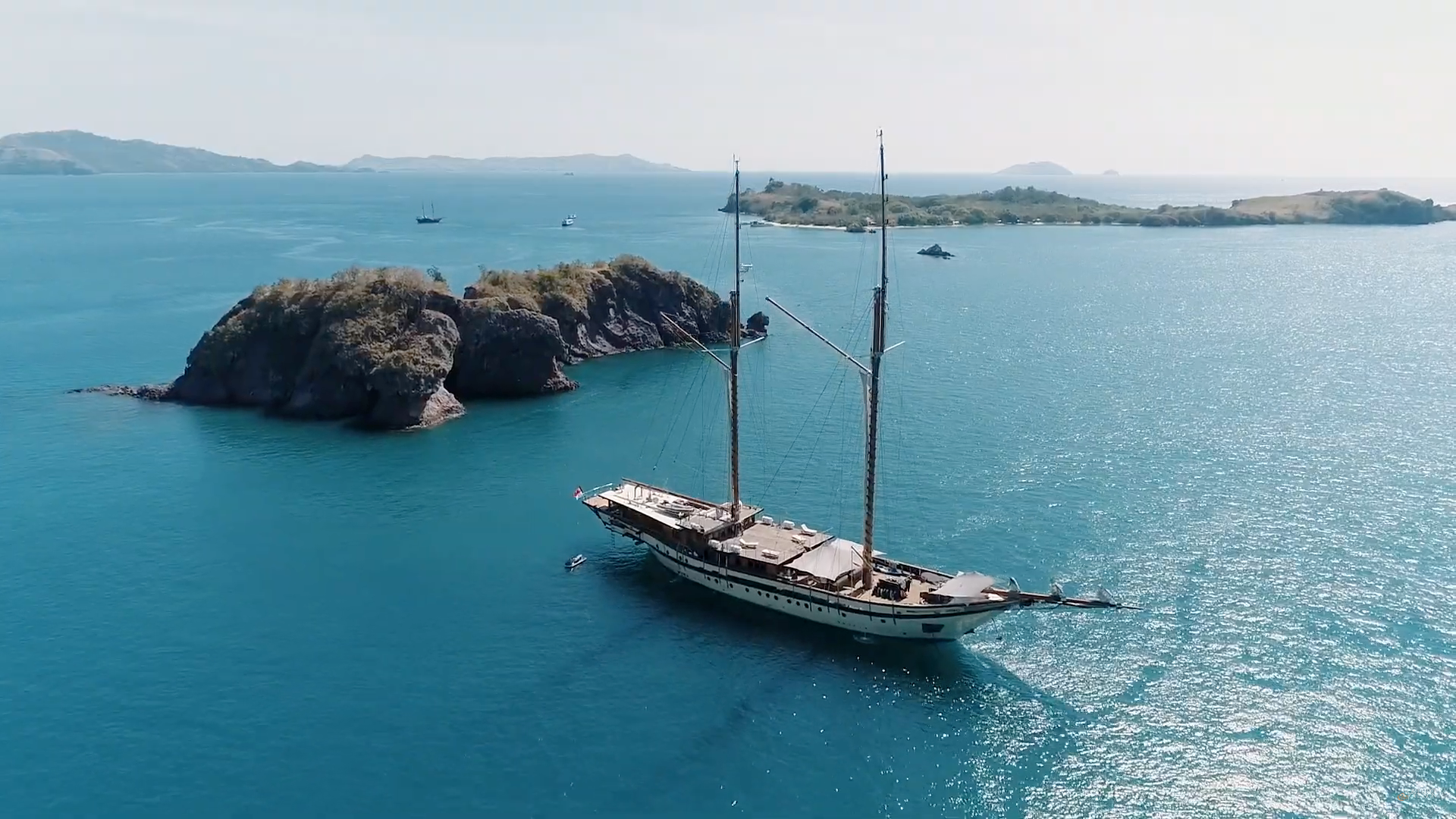 Aerial shot of Sailing Yacht LAMIMA for Charter in the Med