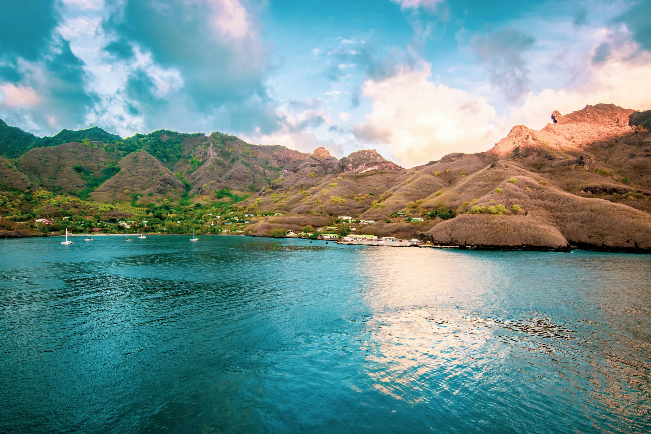 Yacht - Nuku Hiva, French Polynesia.