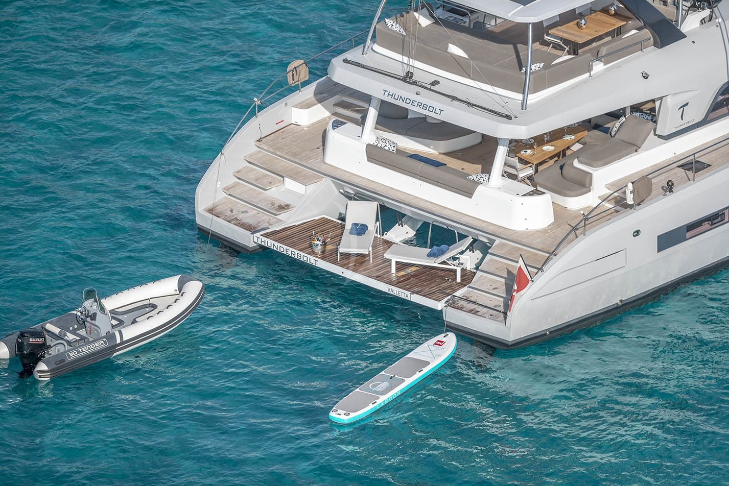 Aerial view of THUNDERBOLT aft deck