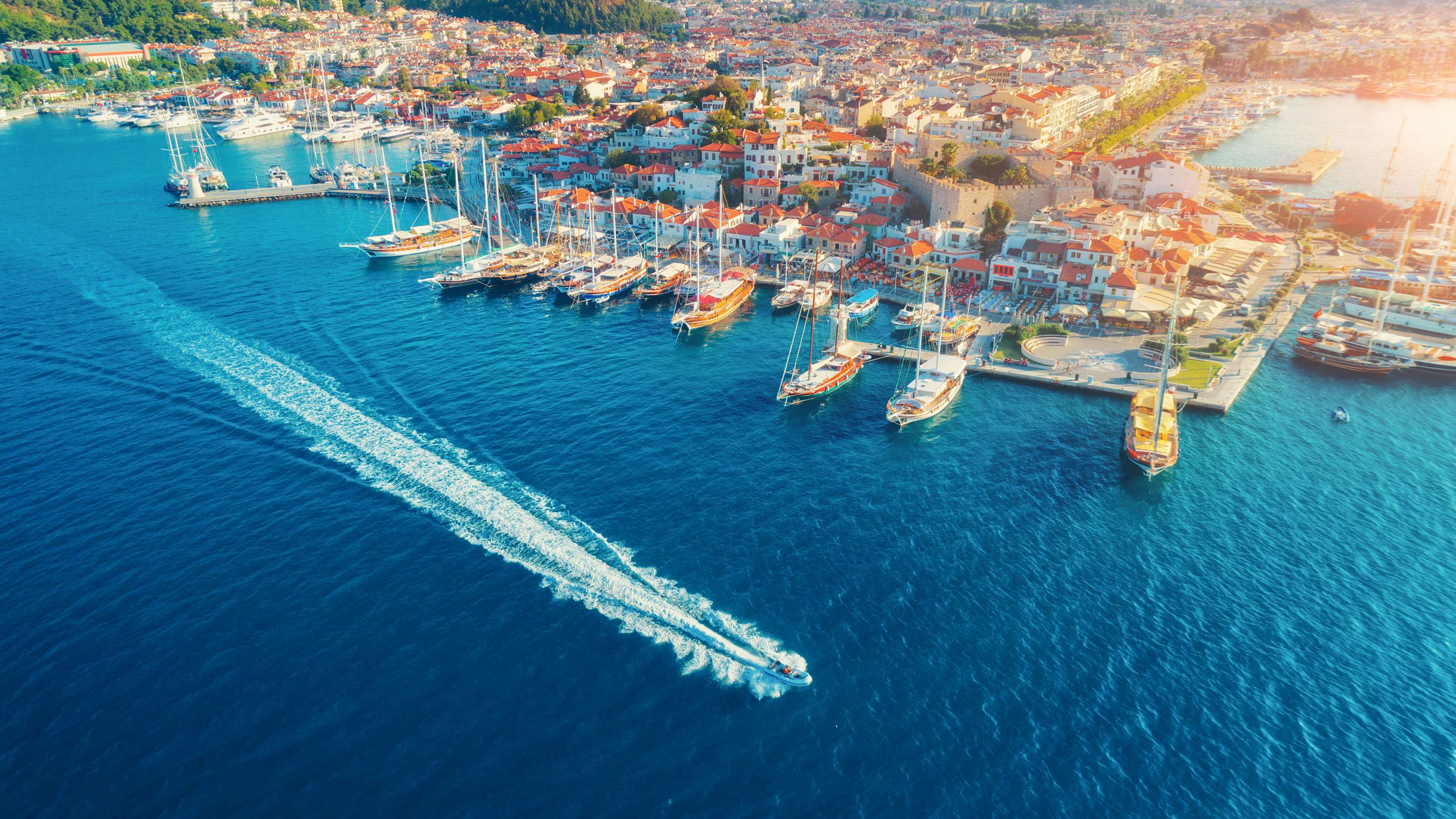Turkey Yacht Charter - Aerial view of Marmaris, Turkey
