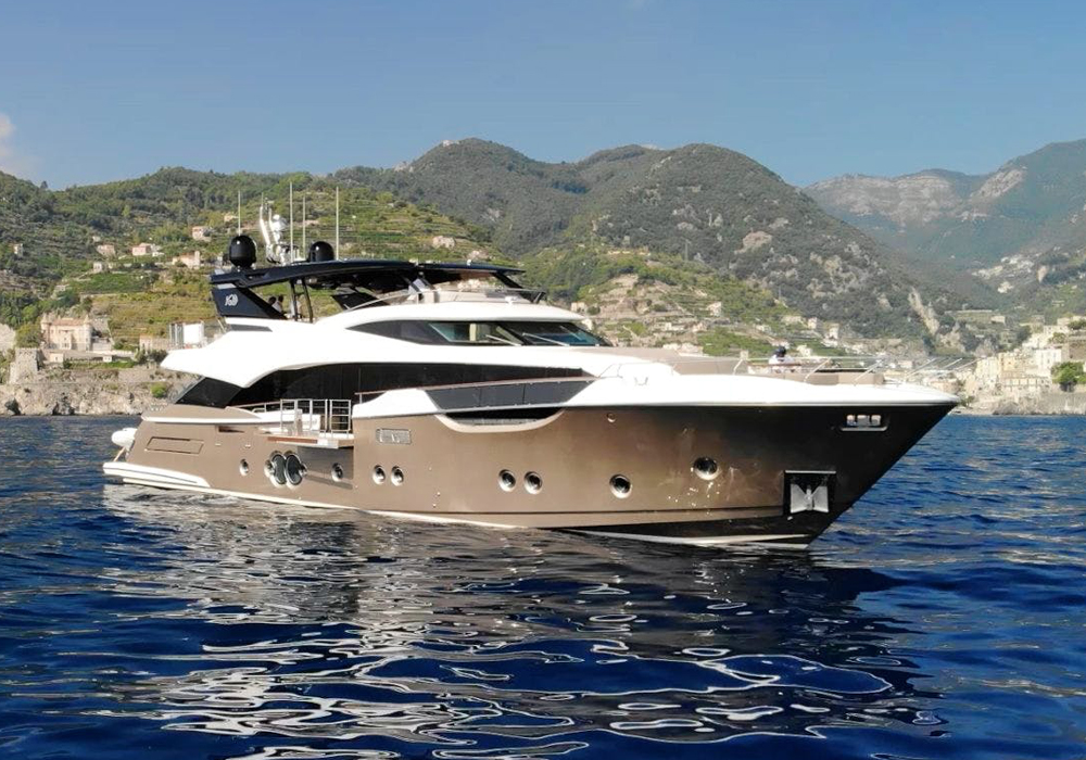 Charter yacht VIVALDI at anchor in the Mediterranean