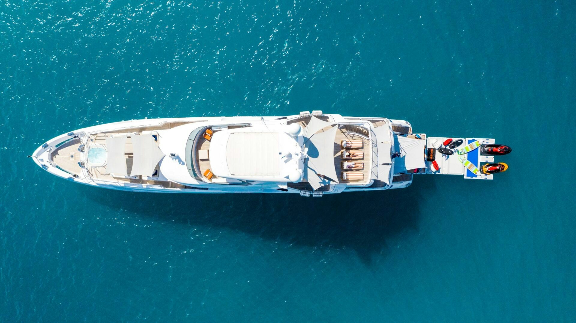 Benetti Charter Yacht WABASH Overhead view