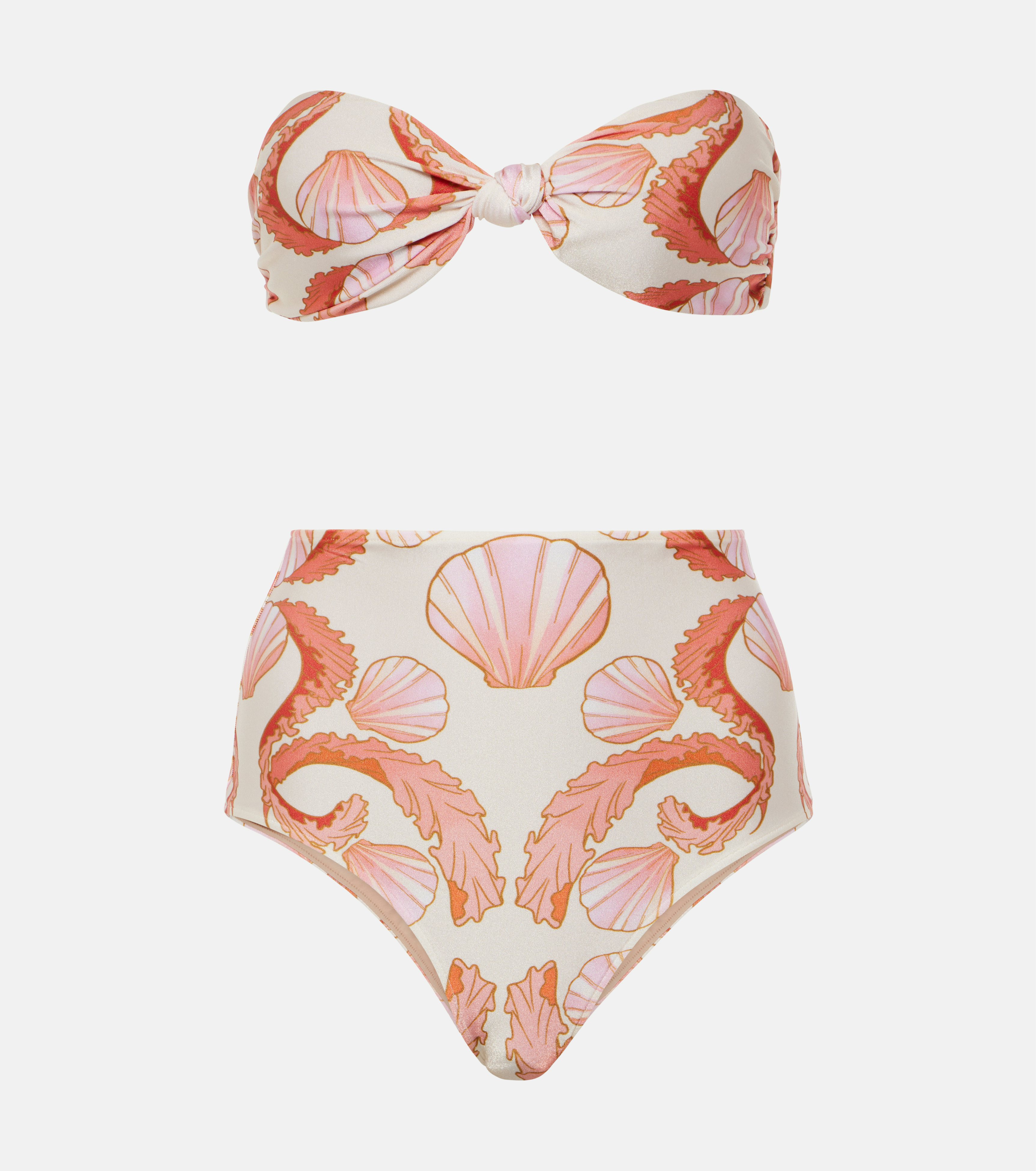 Woman's shell bikini red and white
