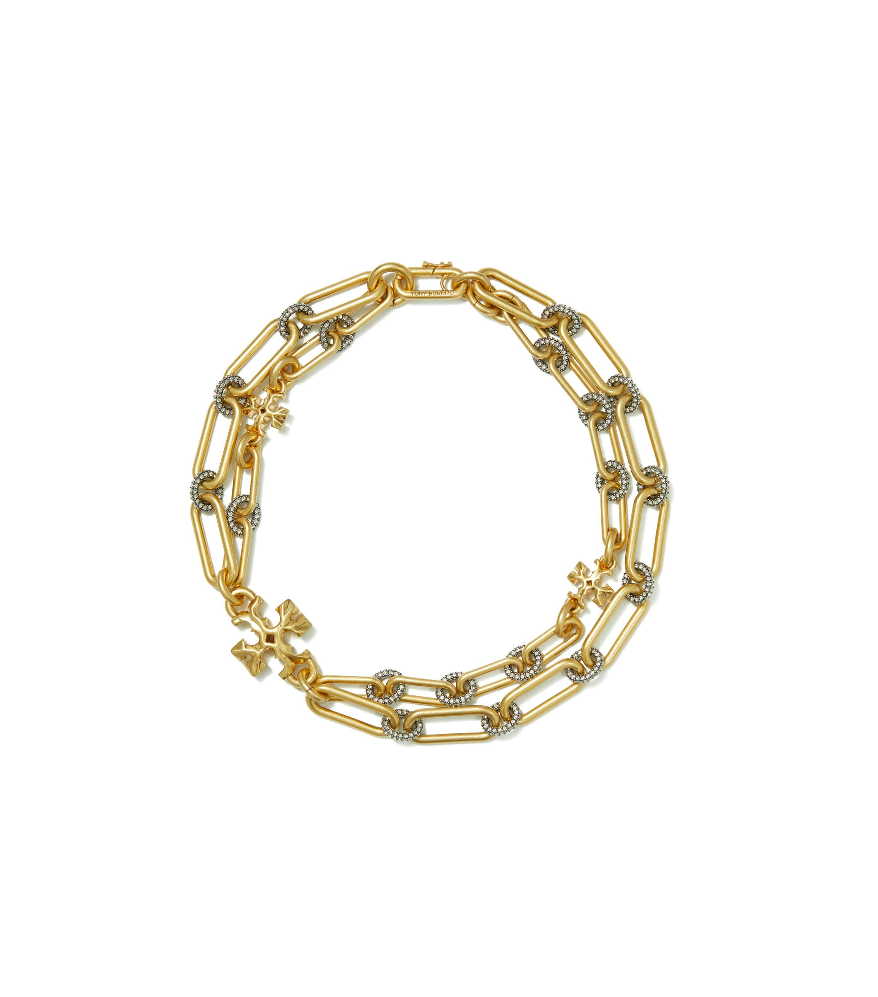 Womens gold necklace thick chain with diamonds