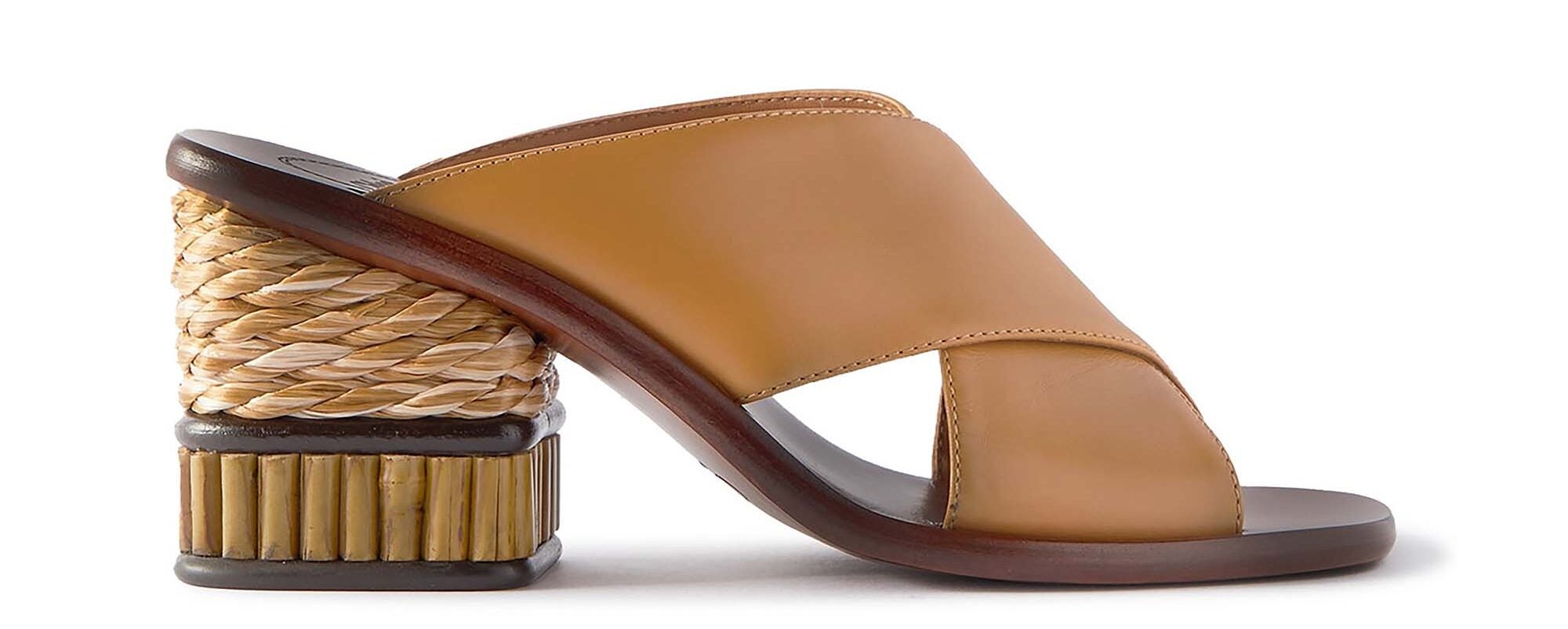 ChloeÌ Laia Raffia-trimmed Mules