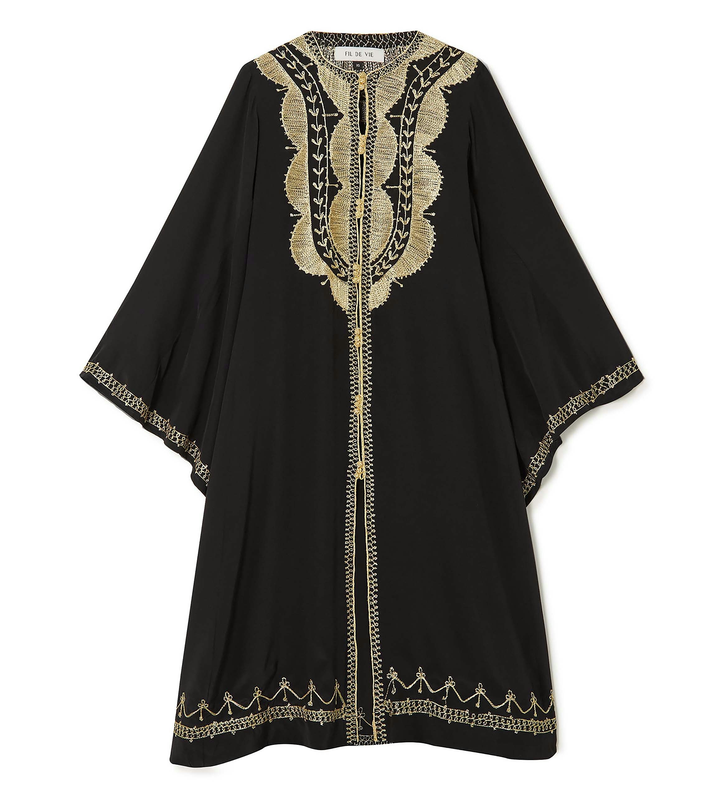 Women&#039;s loose fitting black and gold pool cover up