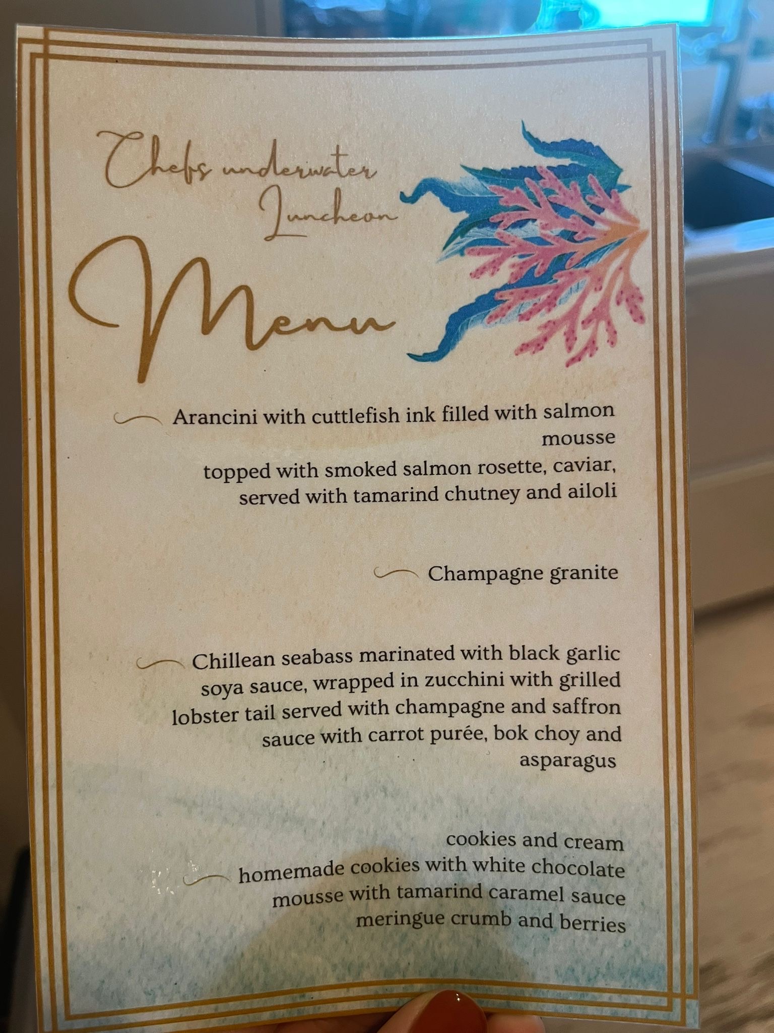 Yacht Fifi Antigua Chef Comp menu
