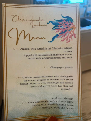 Yacht Fifi Antigua Chef Comp menu