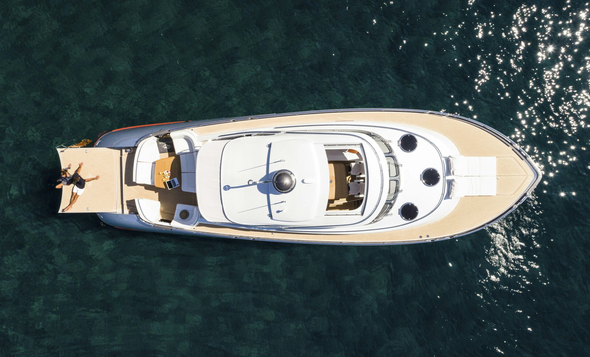 Z55 at anchor overhead shot