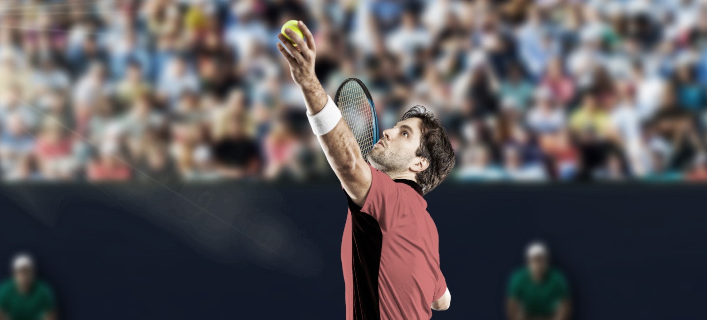 A young and promising tennis player showcasing a powerful serve on the court during the Monte-Carlo Rolex Masters.