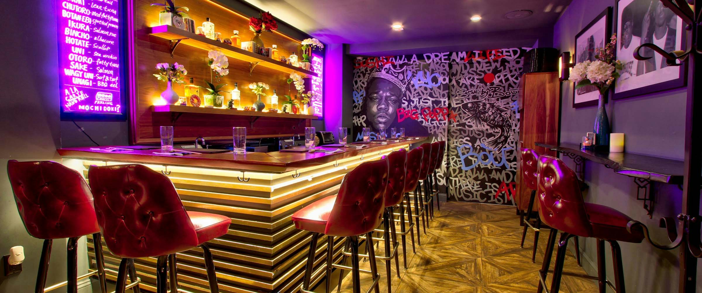 Sushi bo Bou fort lauderdale interior bar area