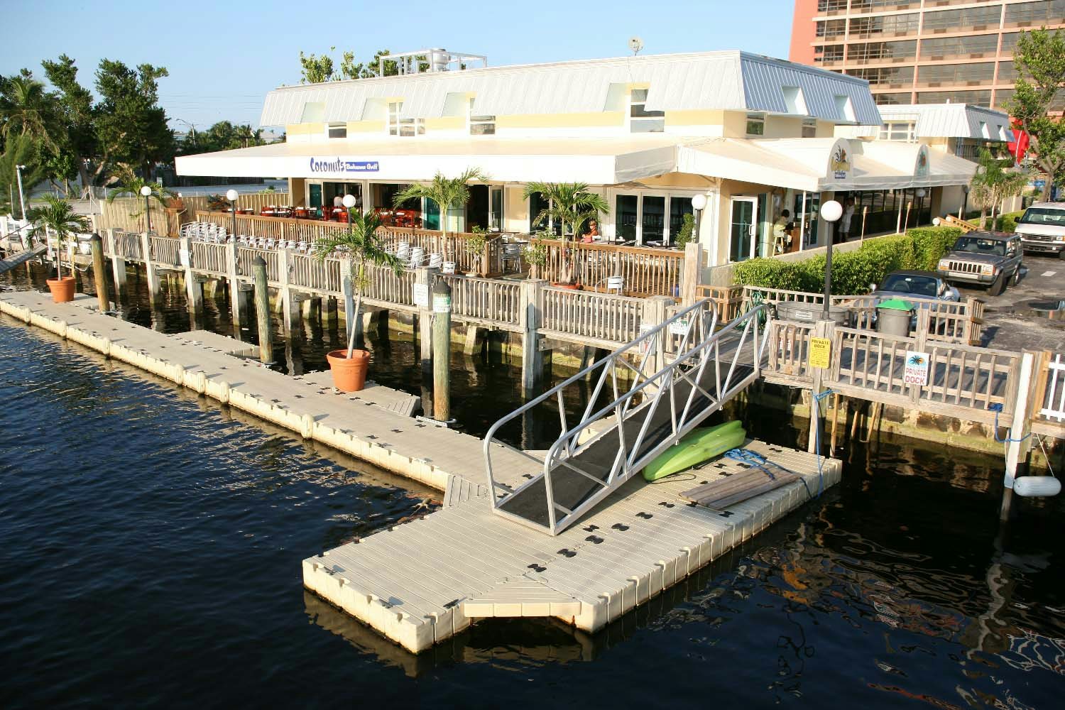 Coconuts view of the dock and restaurant