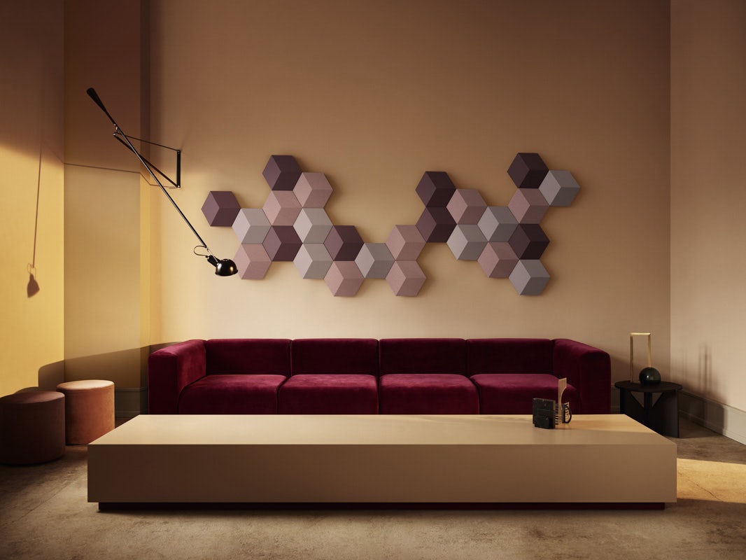 Hexgon sound system on the wall
