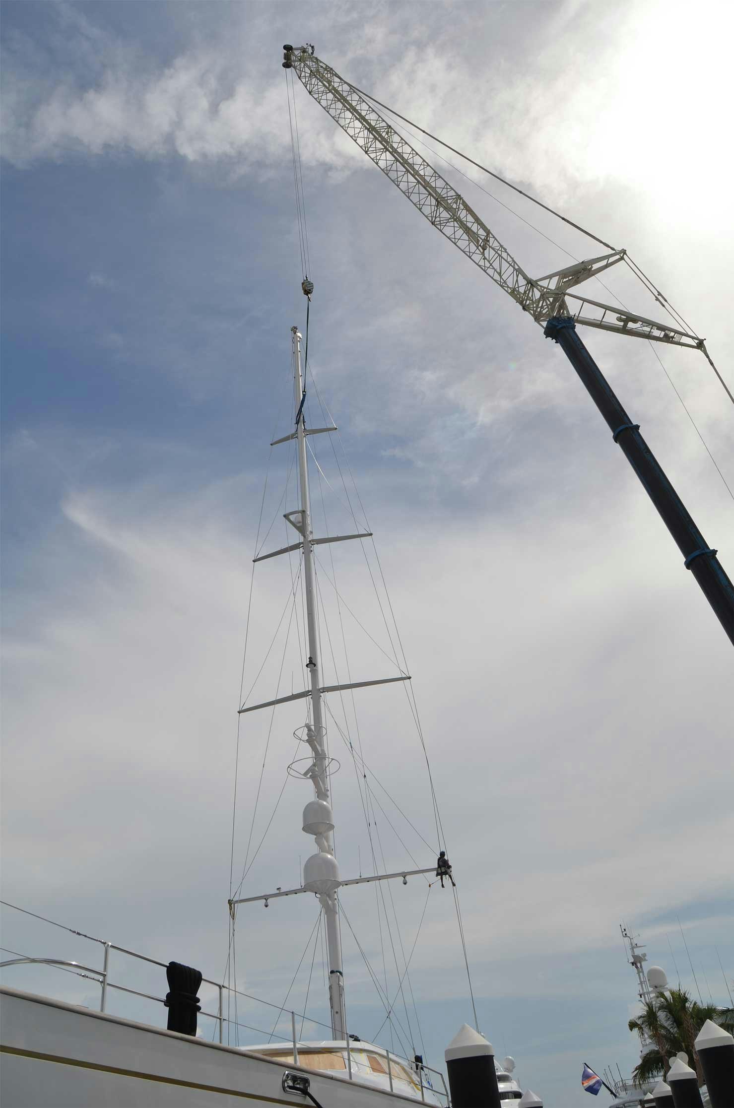 Felicita West being refit at Rybovich