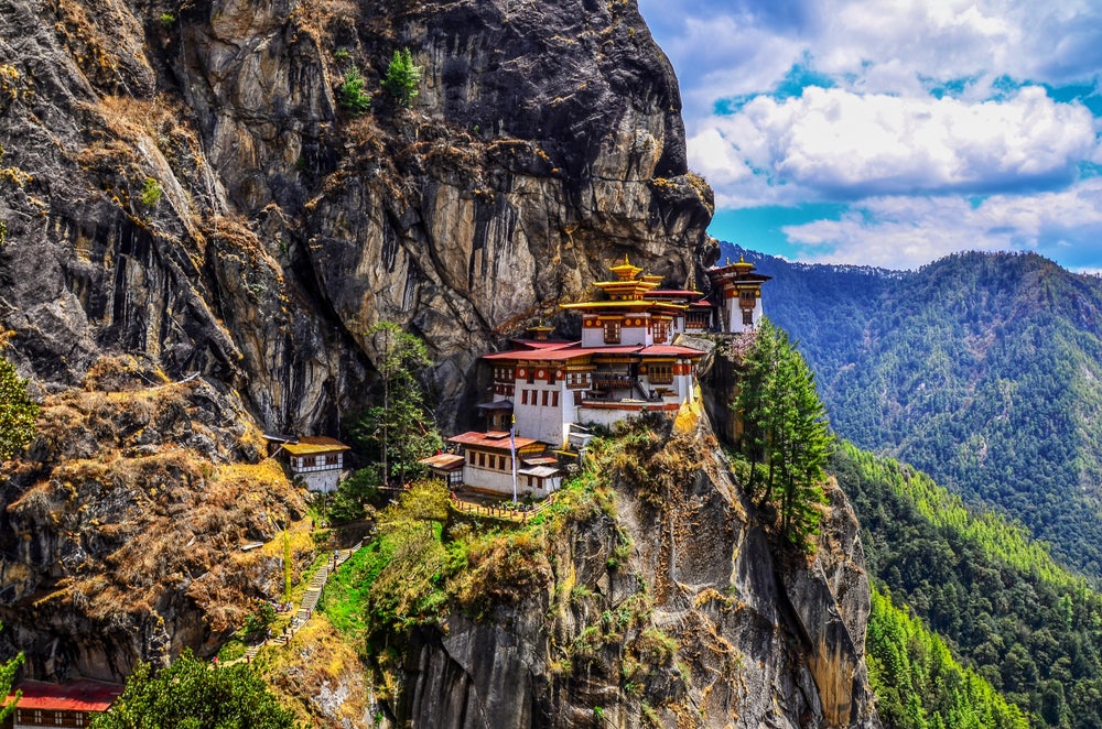Tiger's Nest temple in Bhutan on the mountain side