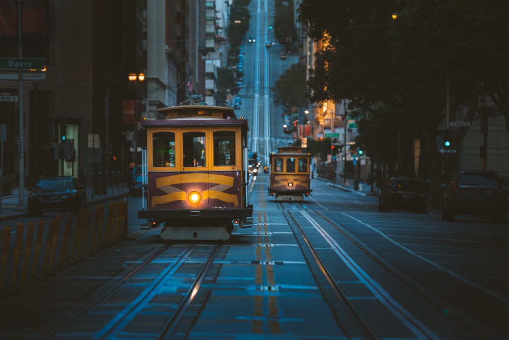 Cable cars in San Francisco