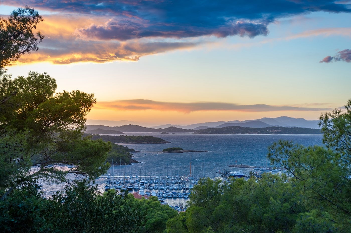 Twilight,Landscape,Of,Porquerolles,Island,,Landscape,From,The,Fortress,Viewpoint.
