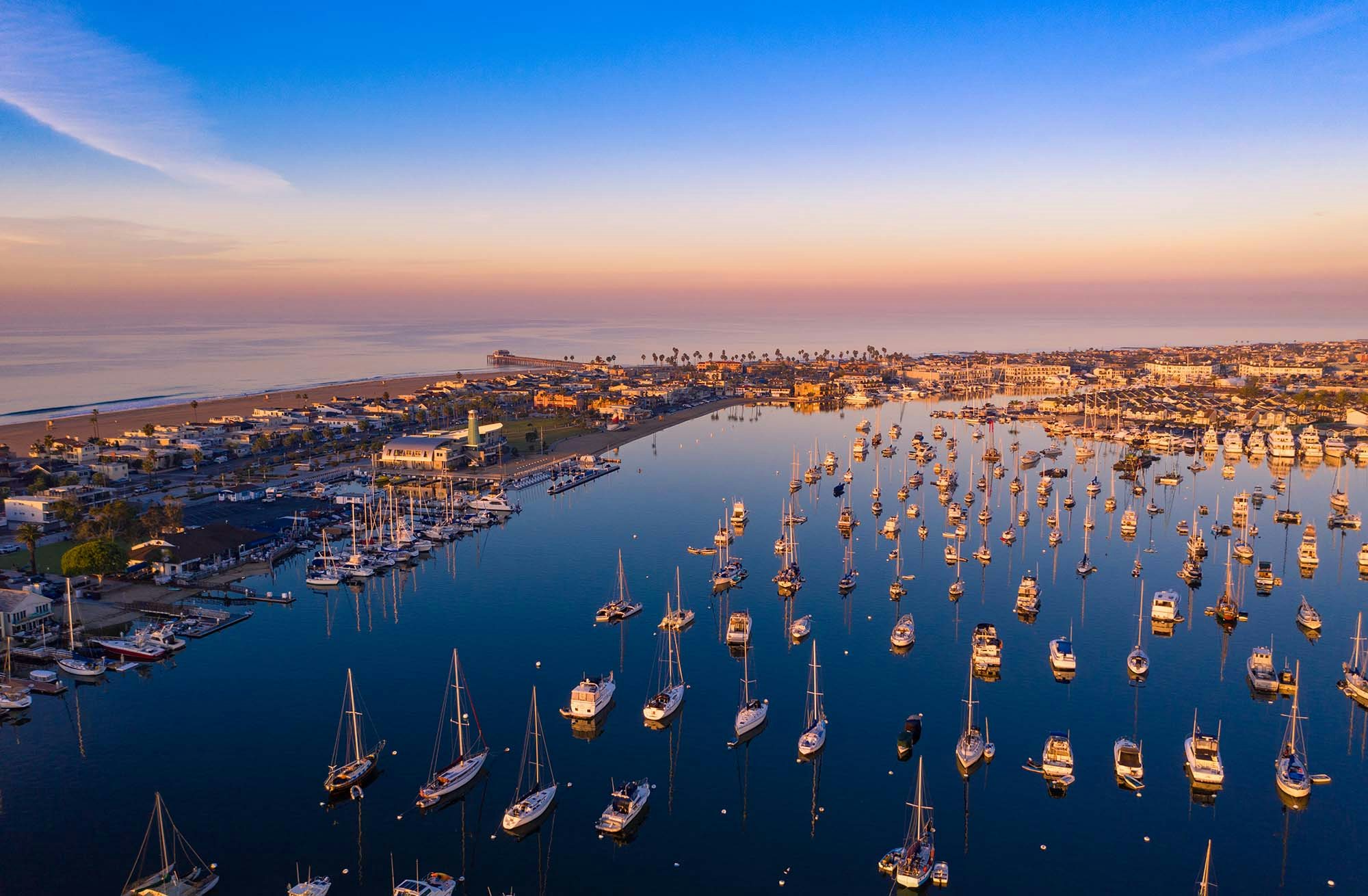 Newport Beach International Boat Show at Sunset