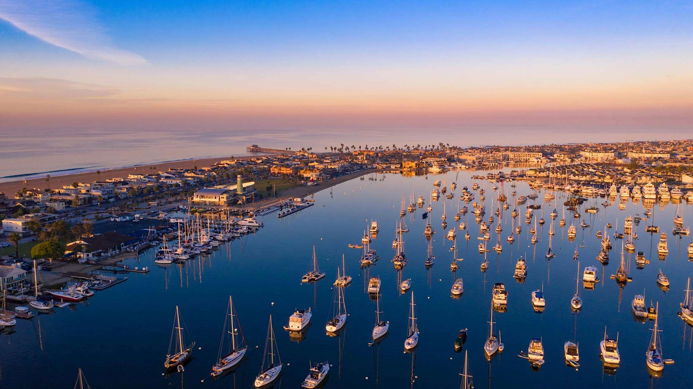 Newport Beach International Boat Show at Sunset