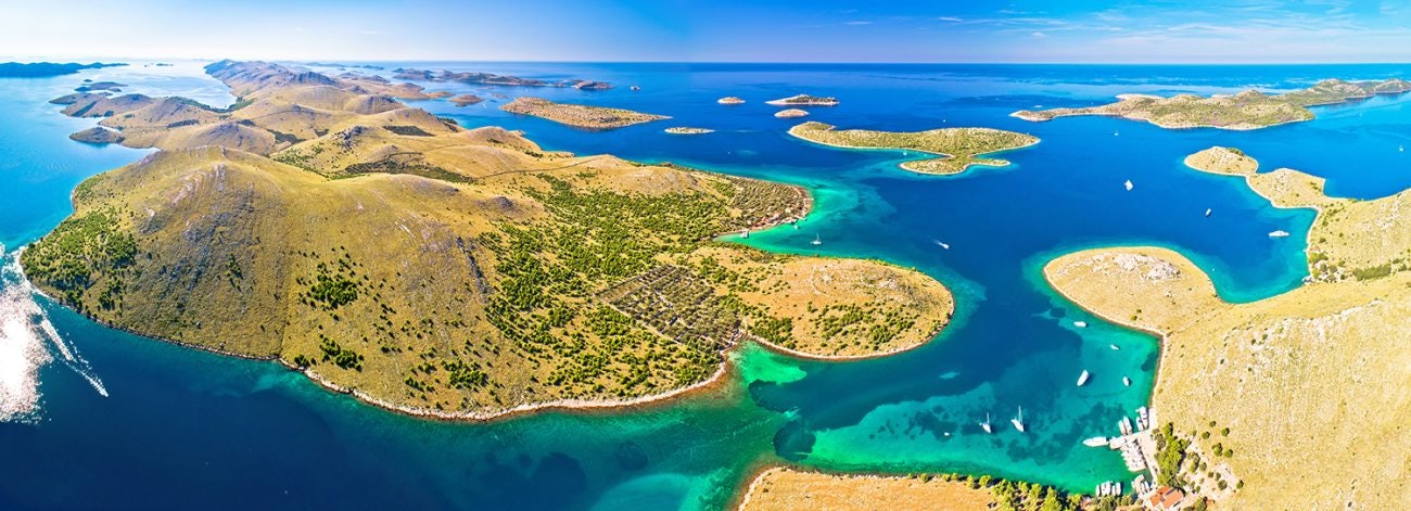 Amazing,Kornati,Islands,National,Park,Archipelago,Panoramic,Aerial,View,,Landscape
