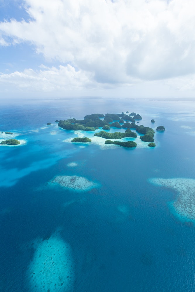Ocean view of 70 islands and international date line