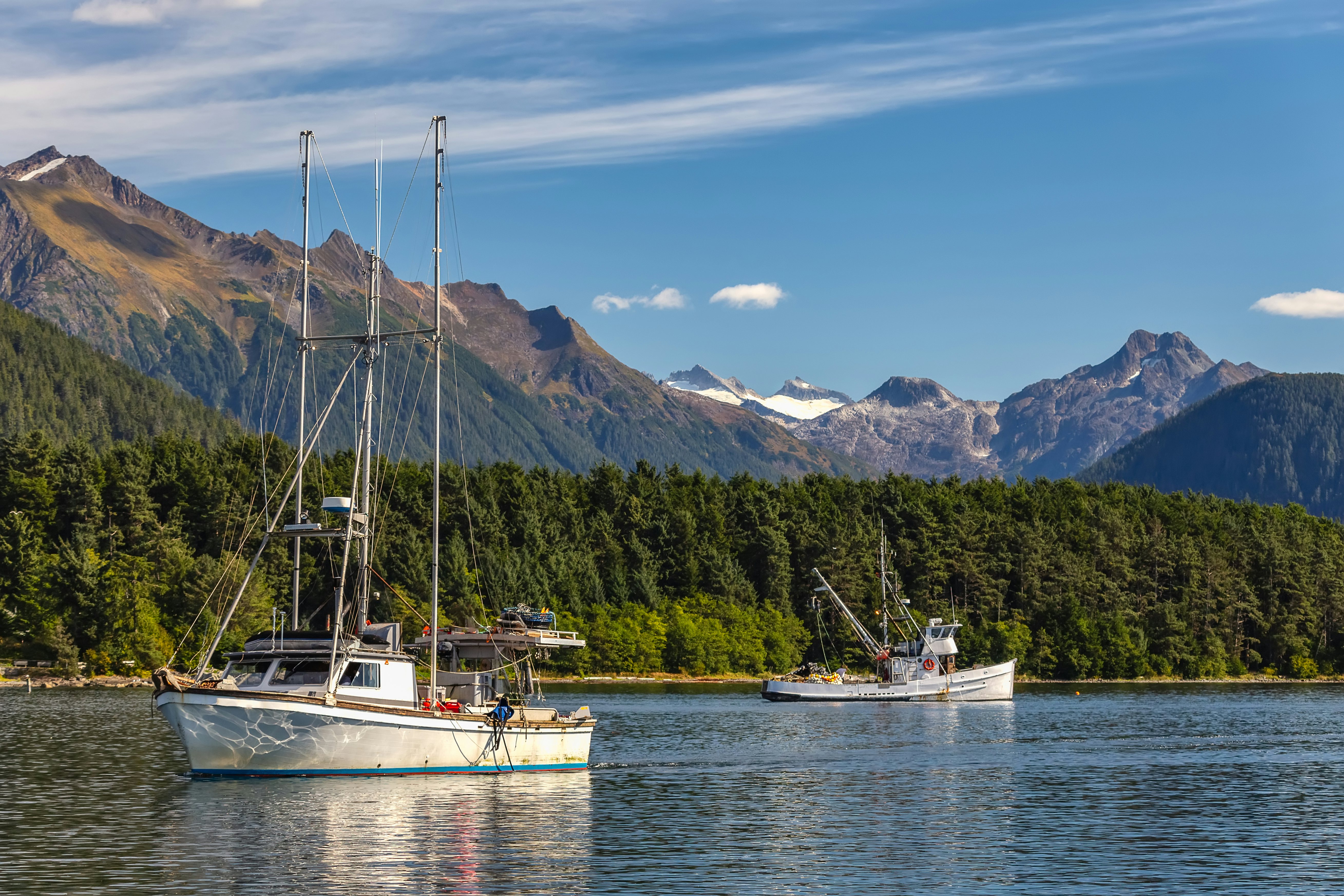 Fishing boats on water
