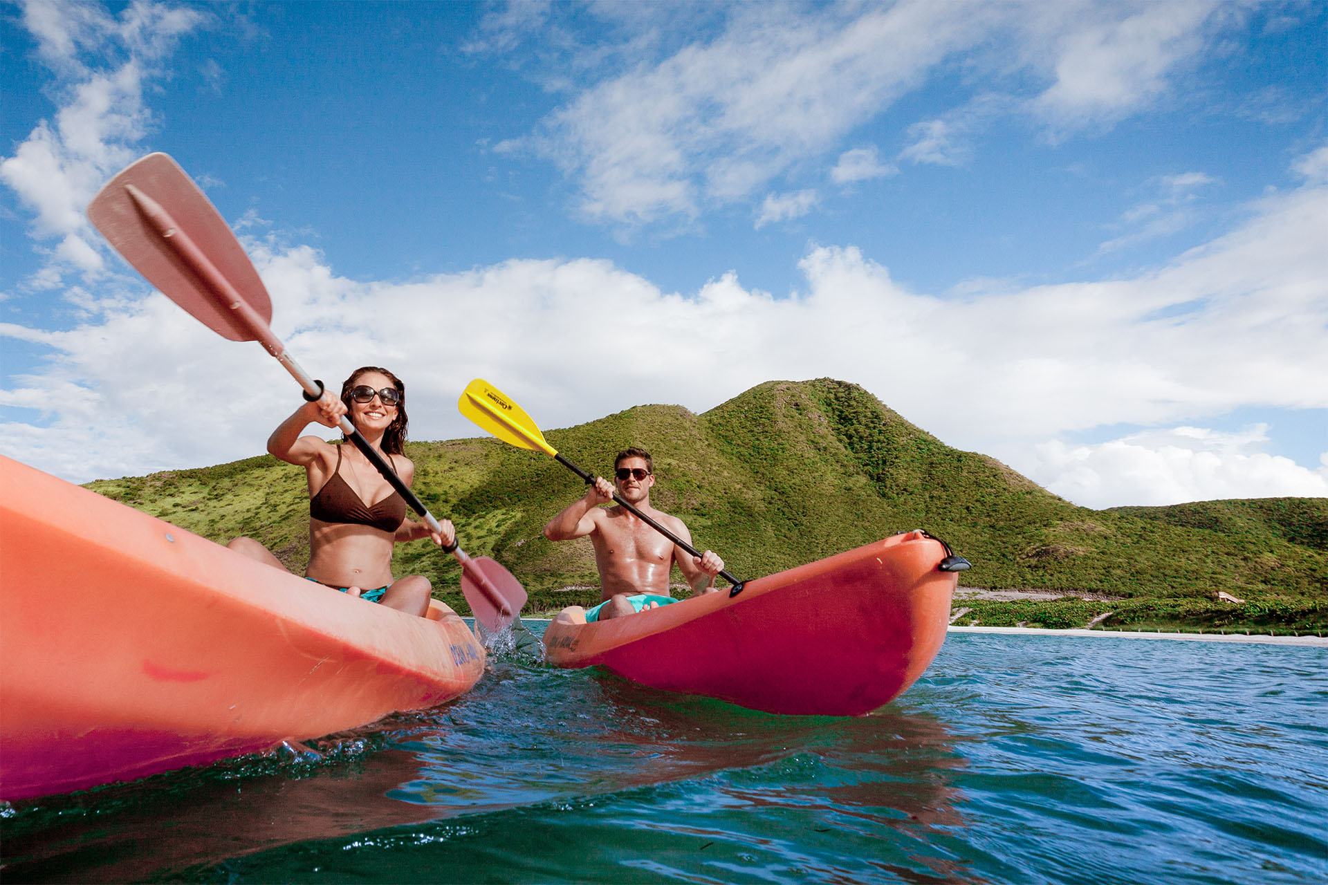 Kayaking on calm St. Kitts waters