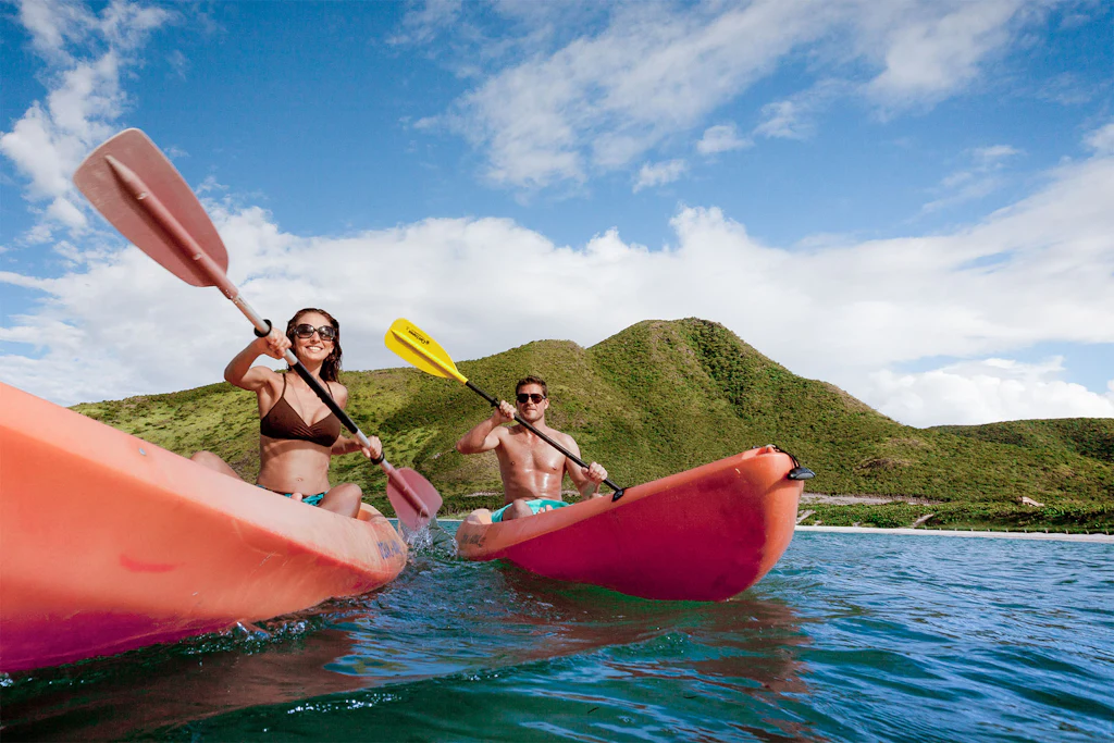 Kayaking on calm St. Kitts waters