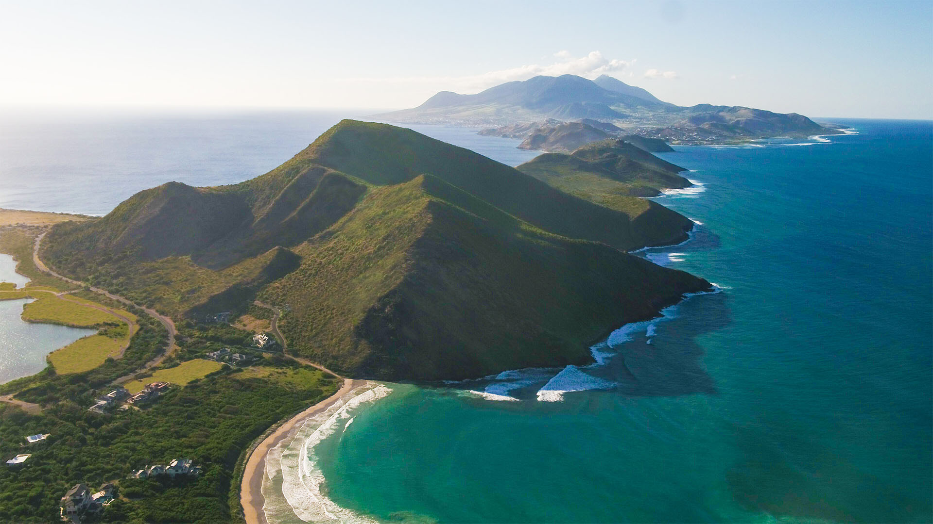 Looking north toward Frigate Bay on the southeast peninsula
