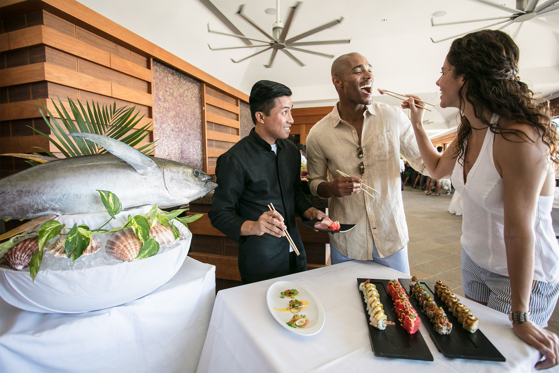 Savoring island-fresh sushi at Carambola Beach Club