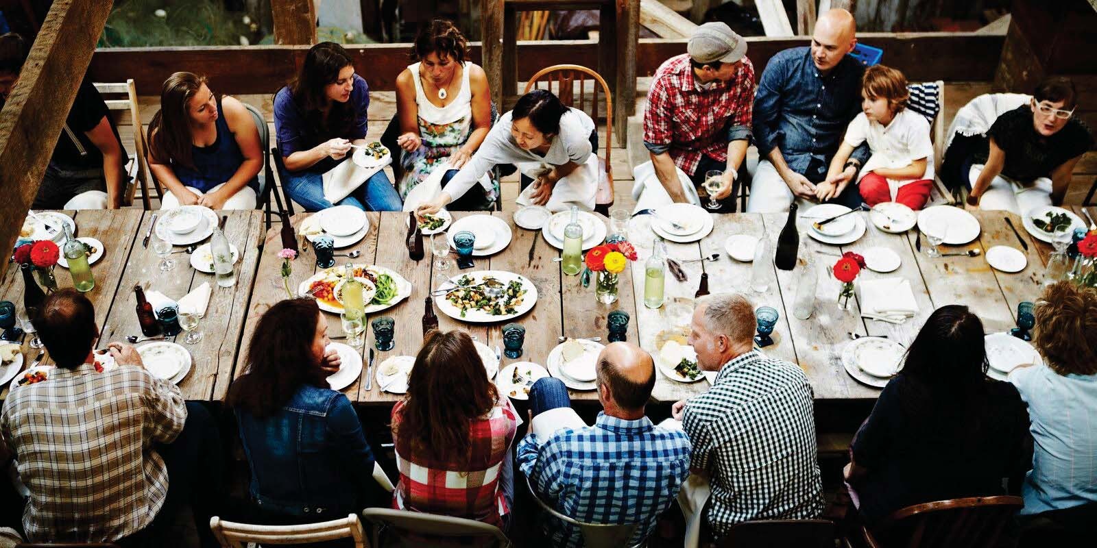 People at a dinner table